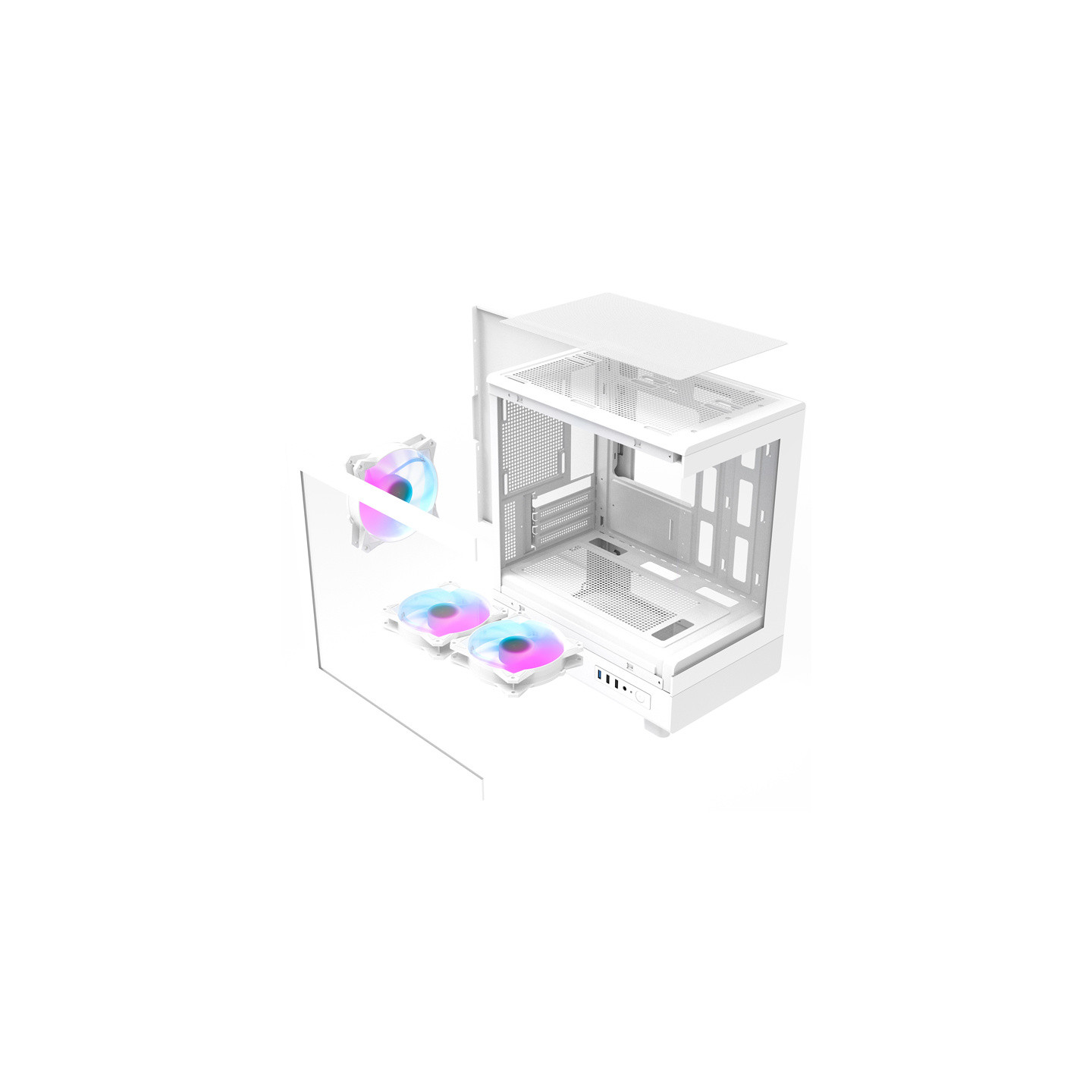 Darkflash DB330M Computer Case + 3 Fans (White)