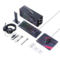 View product Onikuma TZ5008 5-in-1 Gaming  Keyboard + Mouse + Headset + Mouse Pad + Stand