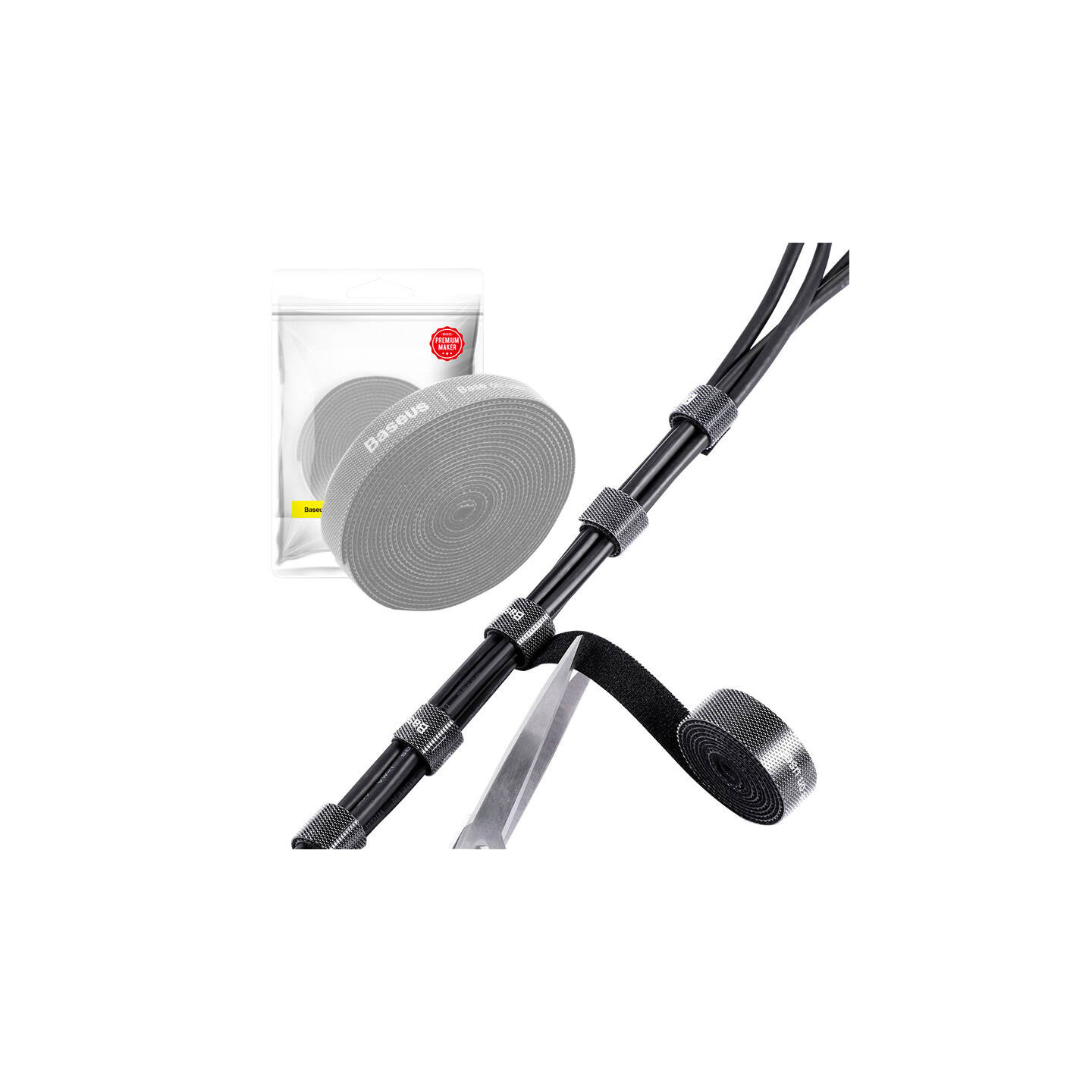 Baseus Rainbow Circle Velcro Straps 3m Grey