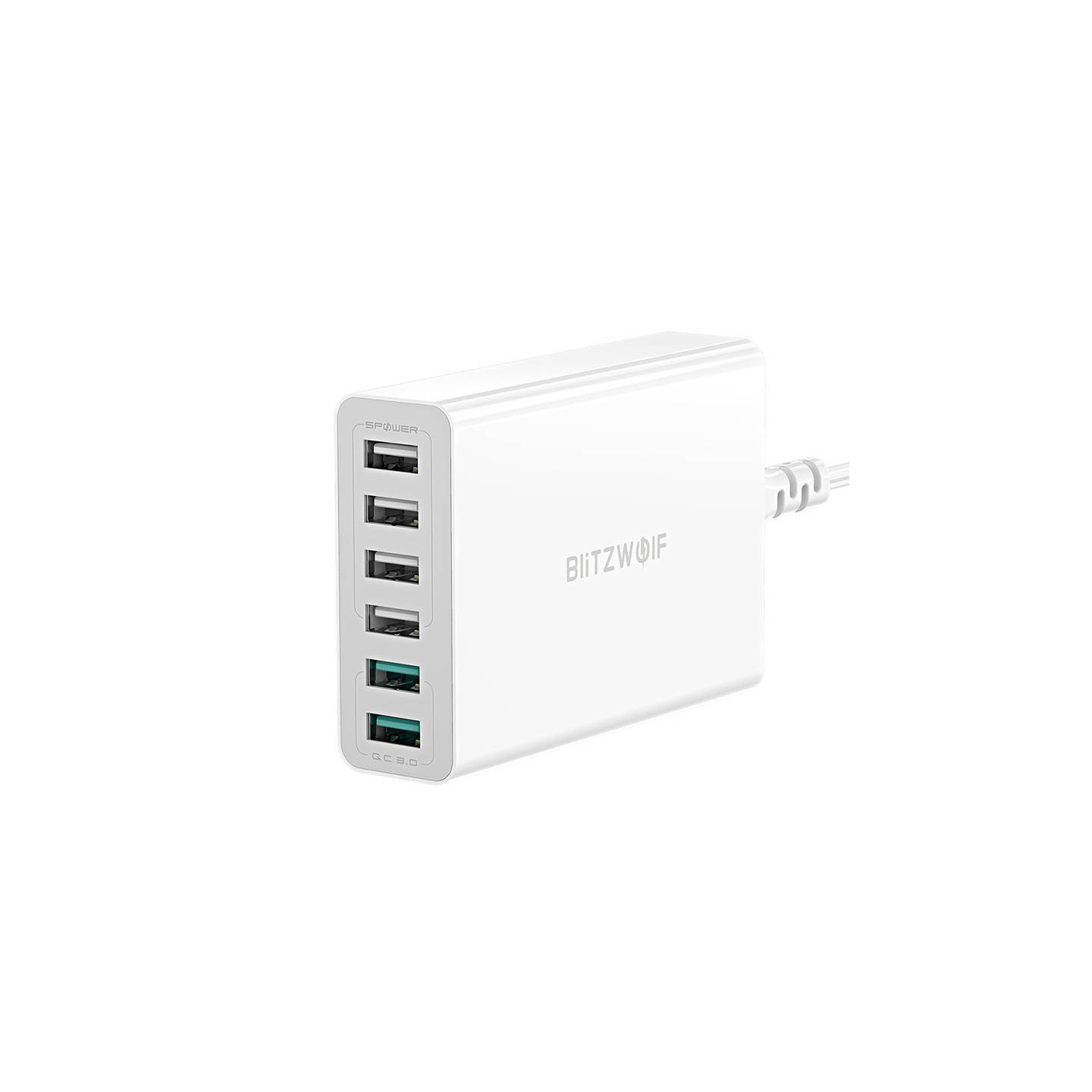 Charger 6x USB  Blitzwolf BW-S15, QC 3.0, 60 W (white)