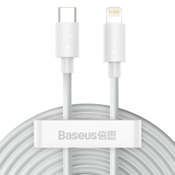 View product Baseus Simple Wisdom Data Cable Kit USB-C to Lightning PD 20W (2PCS/Set) 1.5m White