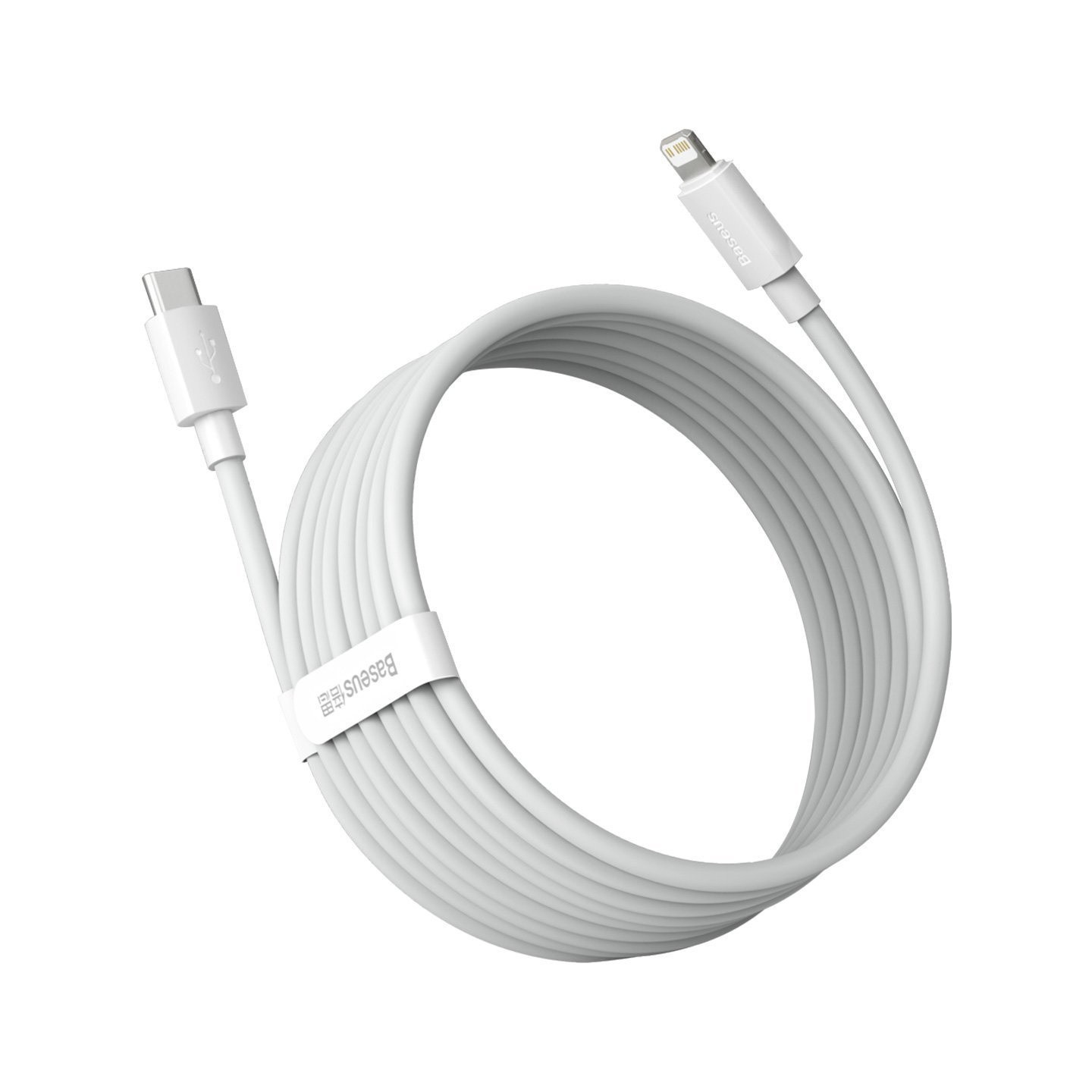 Baseus Simple Wisdom Data Cable Kit USB-C to Lightning PD 20W (2PCS/Set) 1.5m White
