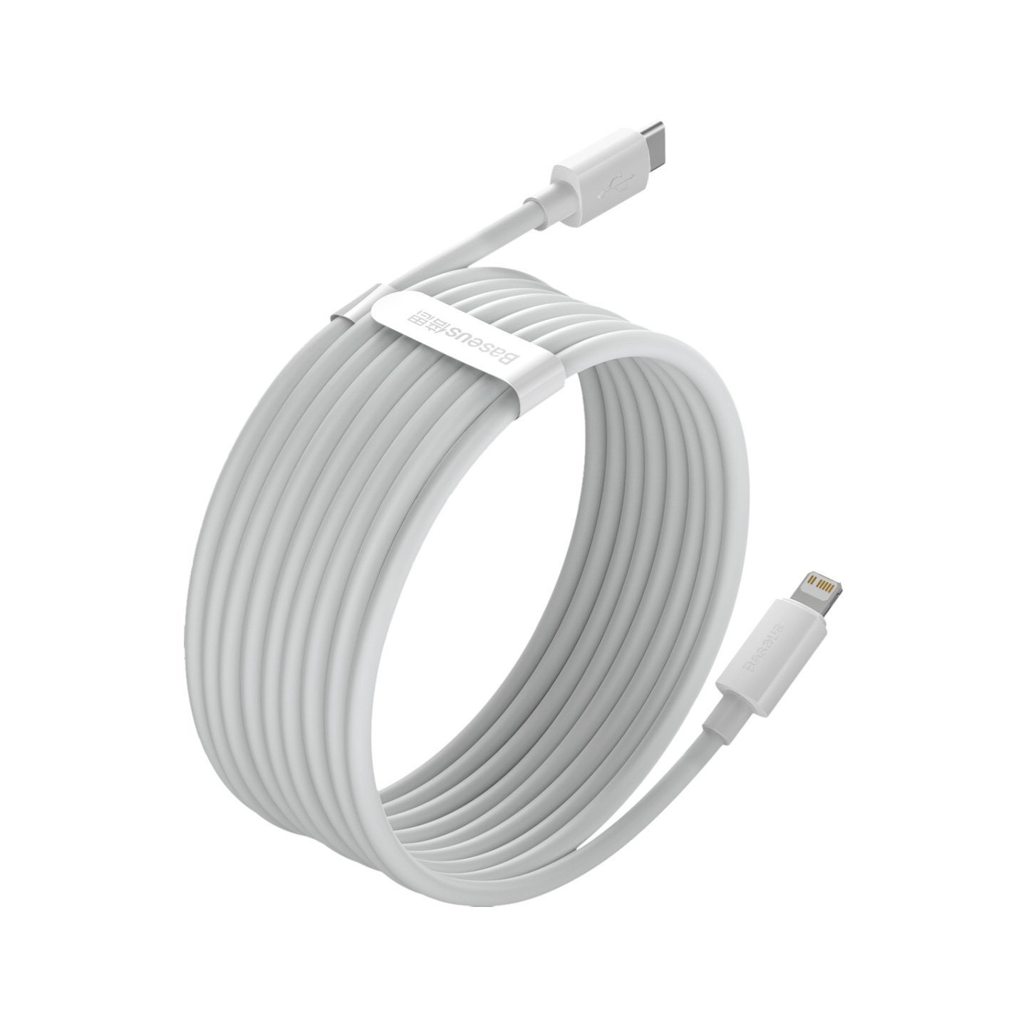 Baseus Simple Wisdom Data Cable Kit USB-C to Lightning PD 20W (2PCS/Set) 1.5m White