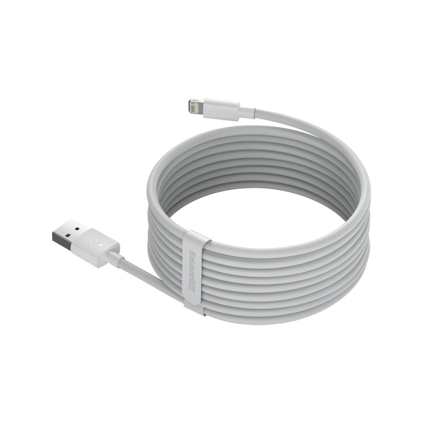Baseus Simple Wisdom Data Cable Kit USB to Lightning 2.4A (2PCS/Set）1.5m White