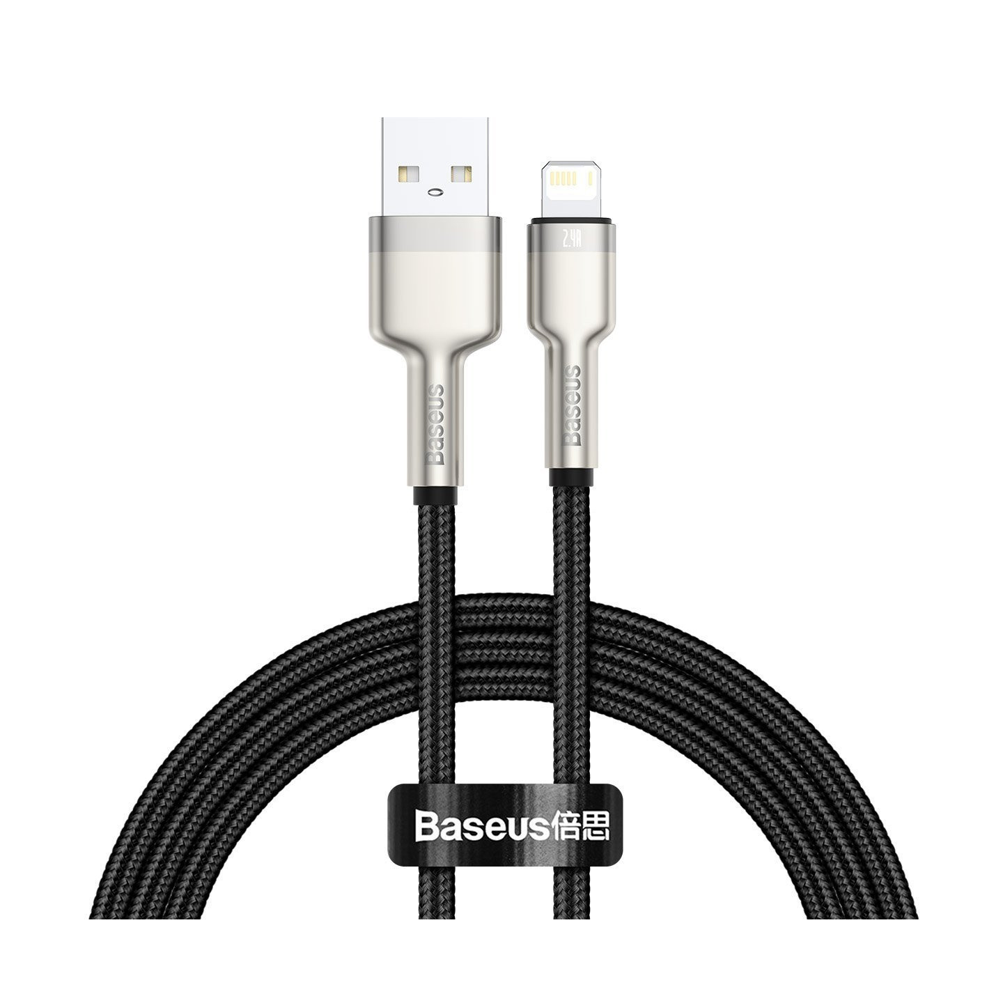 USB cable for Lightning Baseus Cafule, 2.4A, 1m (black)