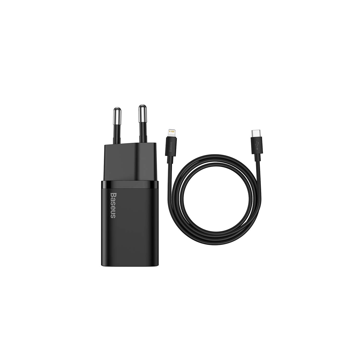 Baseus Super Si Quick Charger 1C 20W with USB-C cable for Lightning 1m (black)