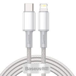 View product USB-C to Lightning Baseus High Density Braided Cable, 20W, PD, 2m (white)