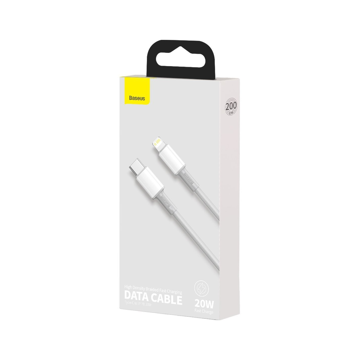 USB-C to Lightning Baseus High Density Braided Cable, 20W, PD, 2m (white)