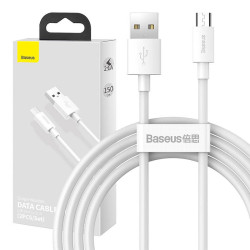 View product Baseus Simple Wisdom Data Cable Kit USB to Micro 2.1A (2PCS/Set) 1.5m White