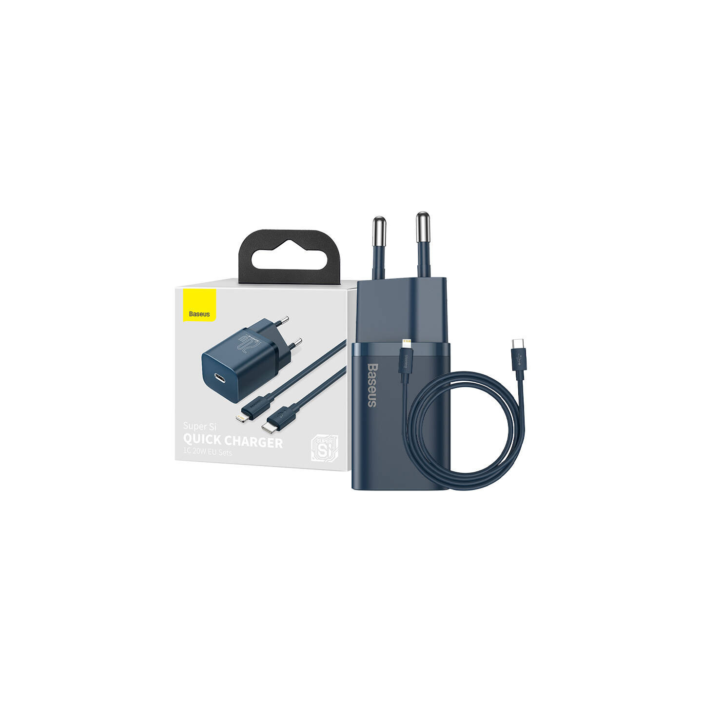 Baseus Super Si Quick Charger 1C 20W with USB-C cable for Lightning 1m (blue)