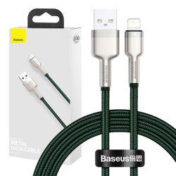 View product USB cable for Lightning Baseus Cafule, 2.4A, 1m (green)