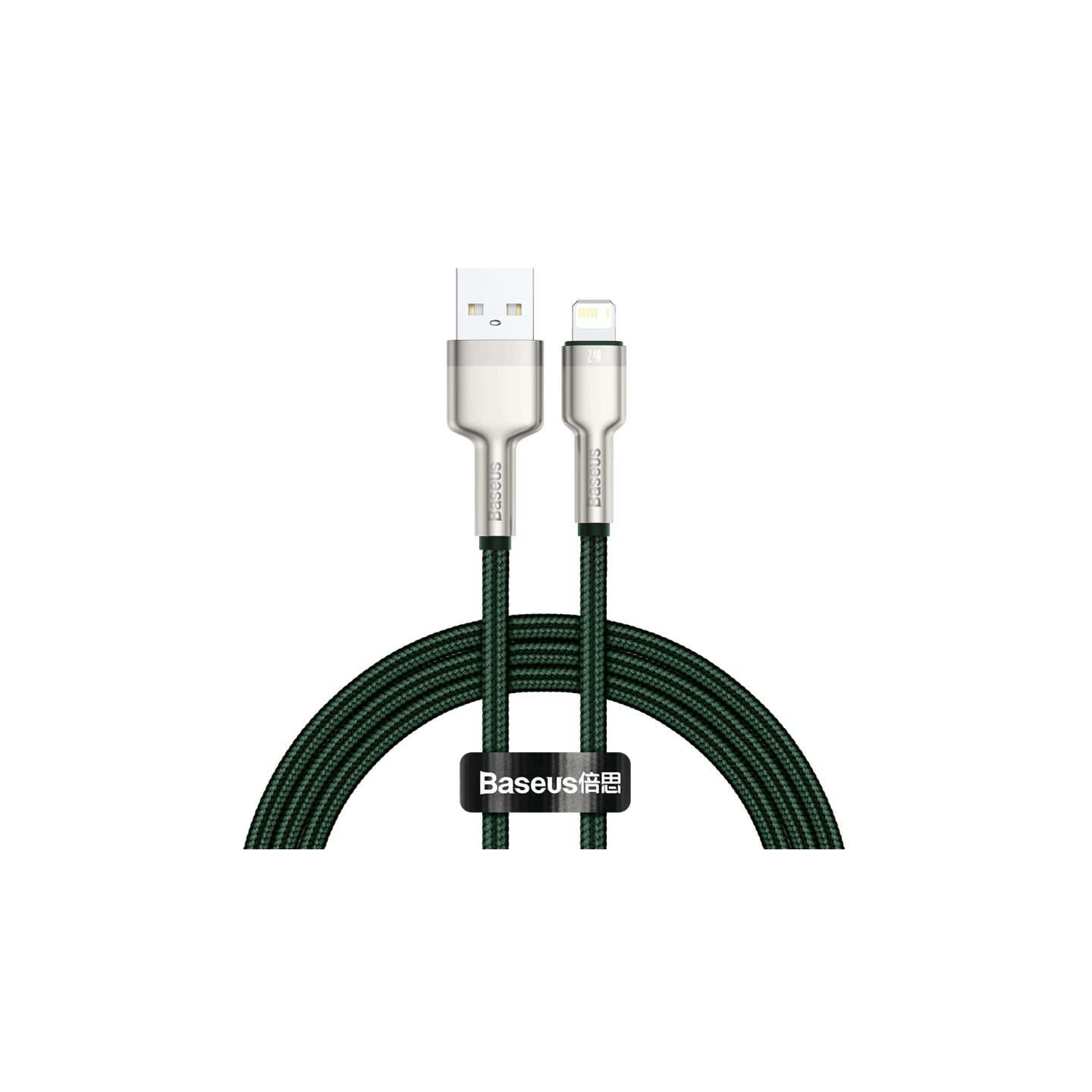 USB cable for Lightning Baseus Cafule, 2.4A, 1m (green)