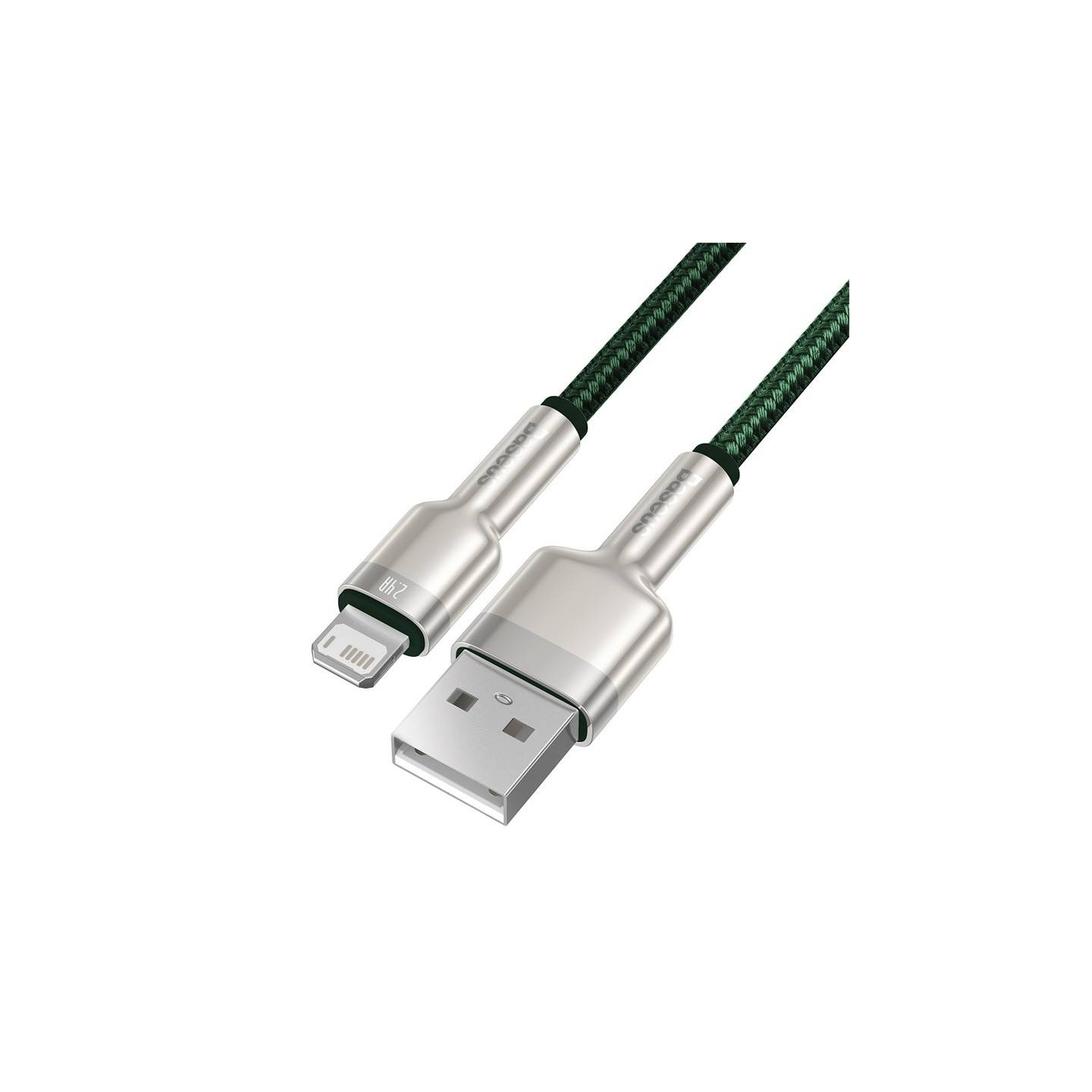 USB cable for Lightning Baseus Cafule, 2.4A, 1m (green)
