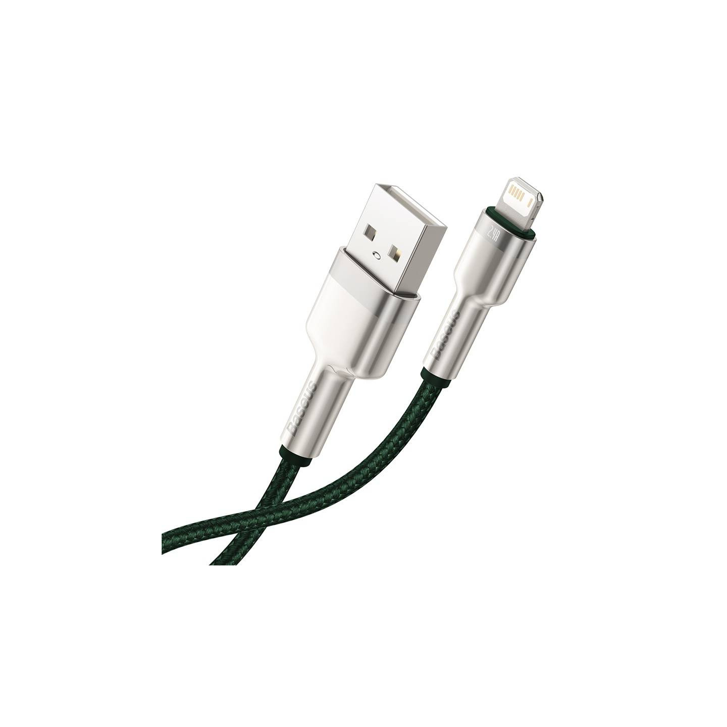 USB cable for Lightning Baseus Cafule, 2.4A, 1m (green)