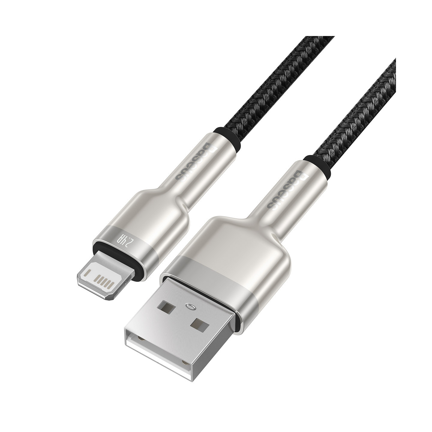 USB cable for Lightning Baseus Cafule, 2.4A, 0,25m (black)