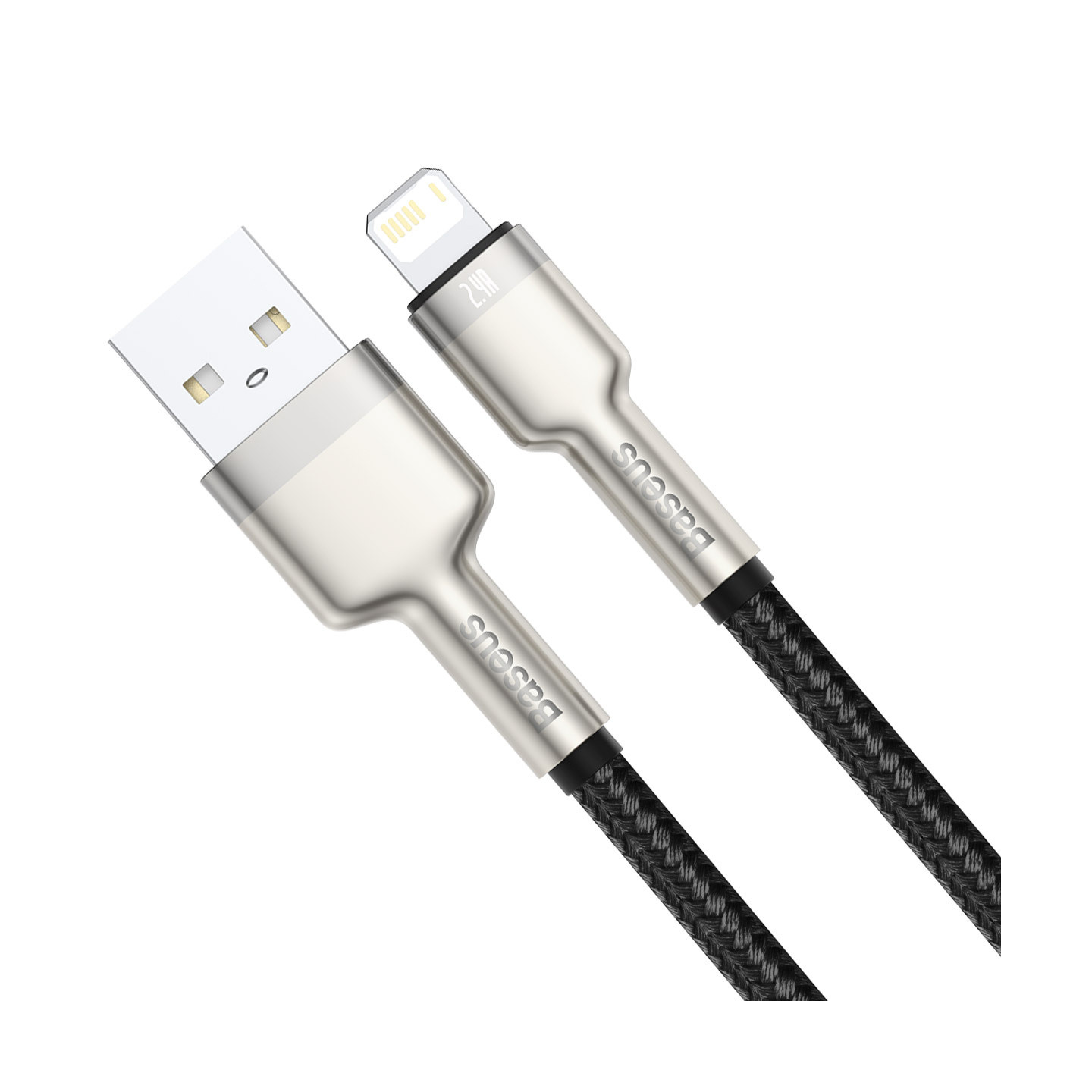 USB cable for Lightning Baseus Cafule, 2.4A, 0,25m (black)