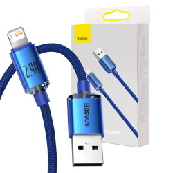 View product Baseus Crystal Shine cable USB to Lightning, 2.4A, 1.2m (blue)