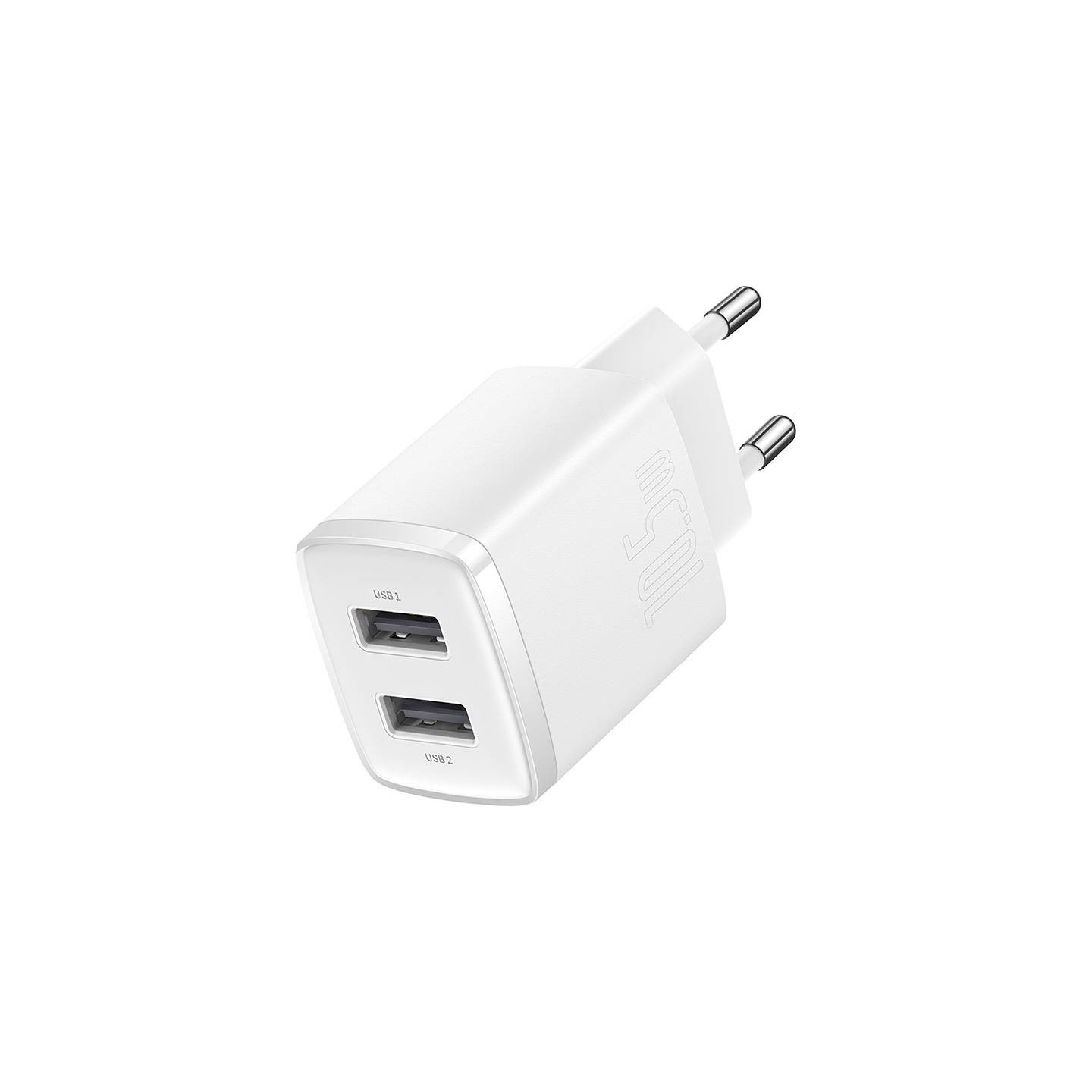 Baseus Compact Quick Charger, 2x USB, 10.5W (white)
