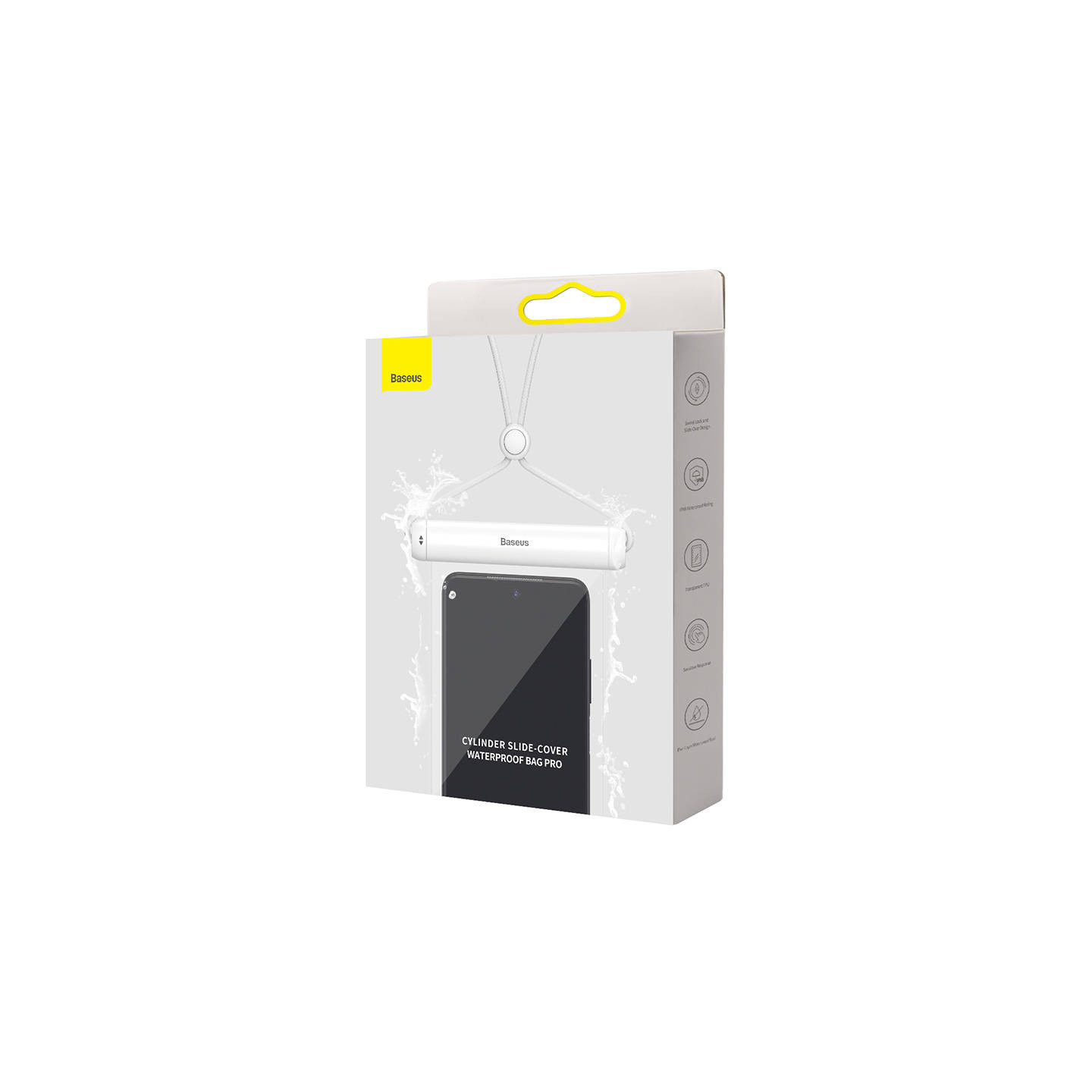 Baseus Cylinder Slide-cover waterproof smartphone bag (white)