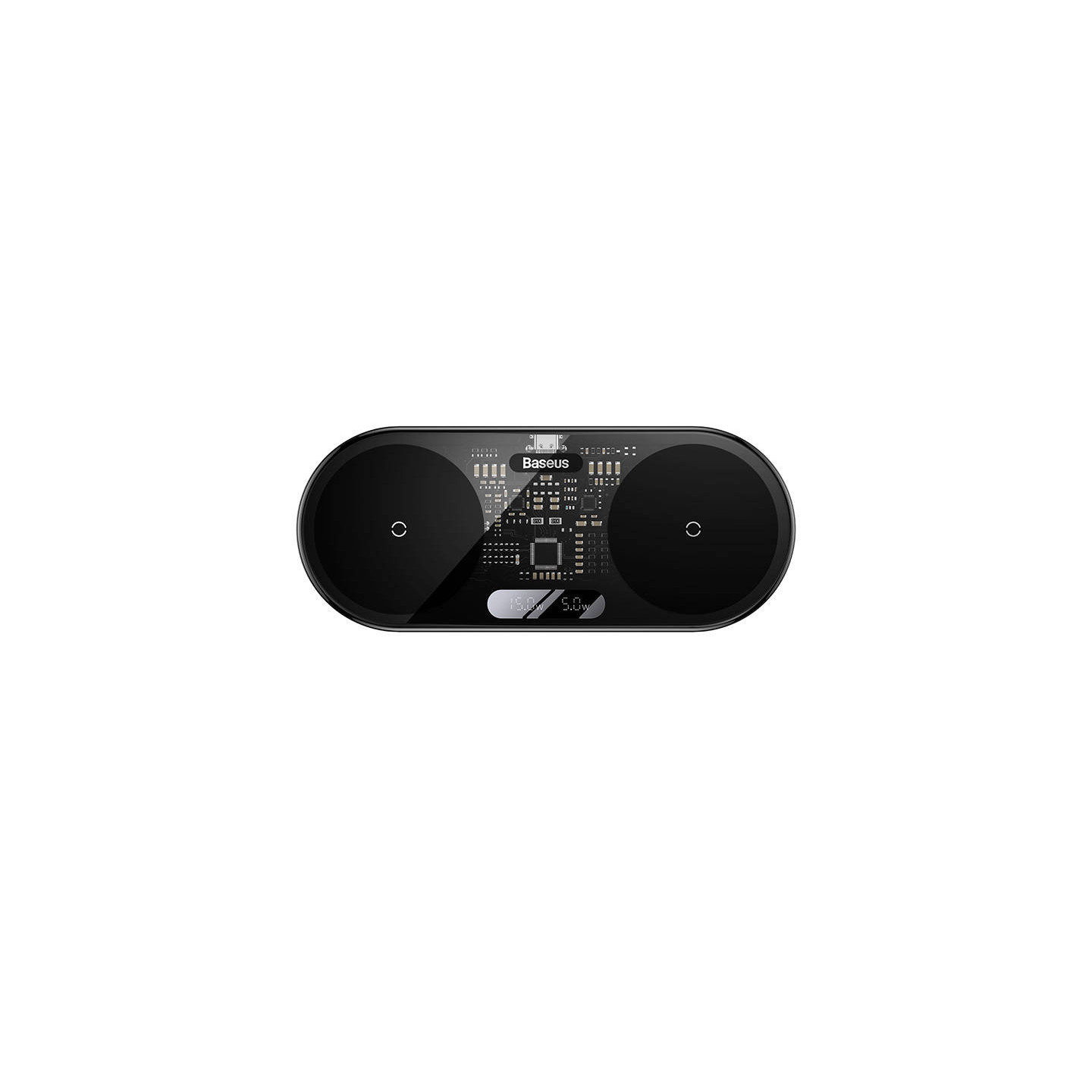 Dual Qi wireless charger Baseus Digital LED Display, 20W