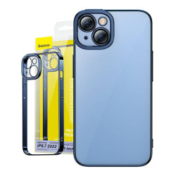 View product Baseus Glitter Transparent Case and Tempered Glass set for iPhone 14 Plus (blue)