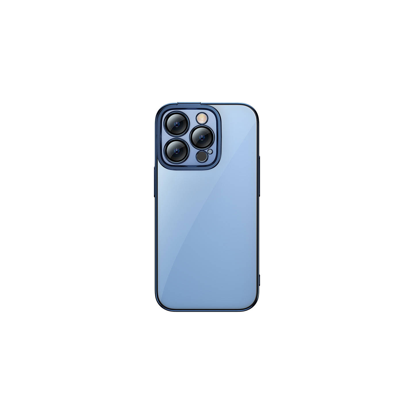 Baseus Glitter Transparent Case and Tempered Glass set for iPhone 14 Pro (blue)