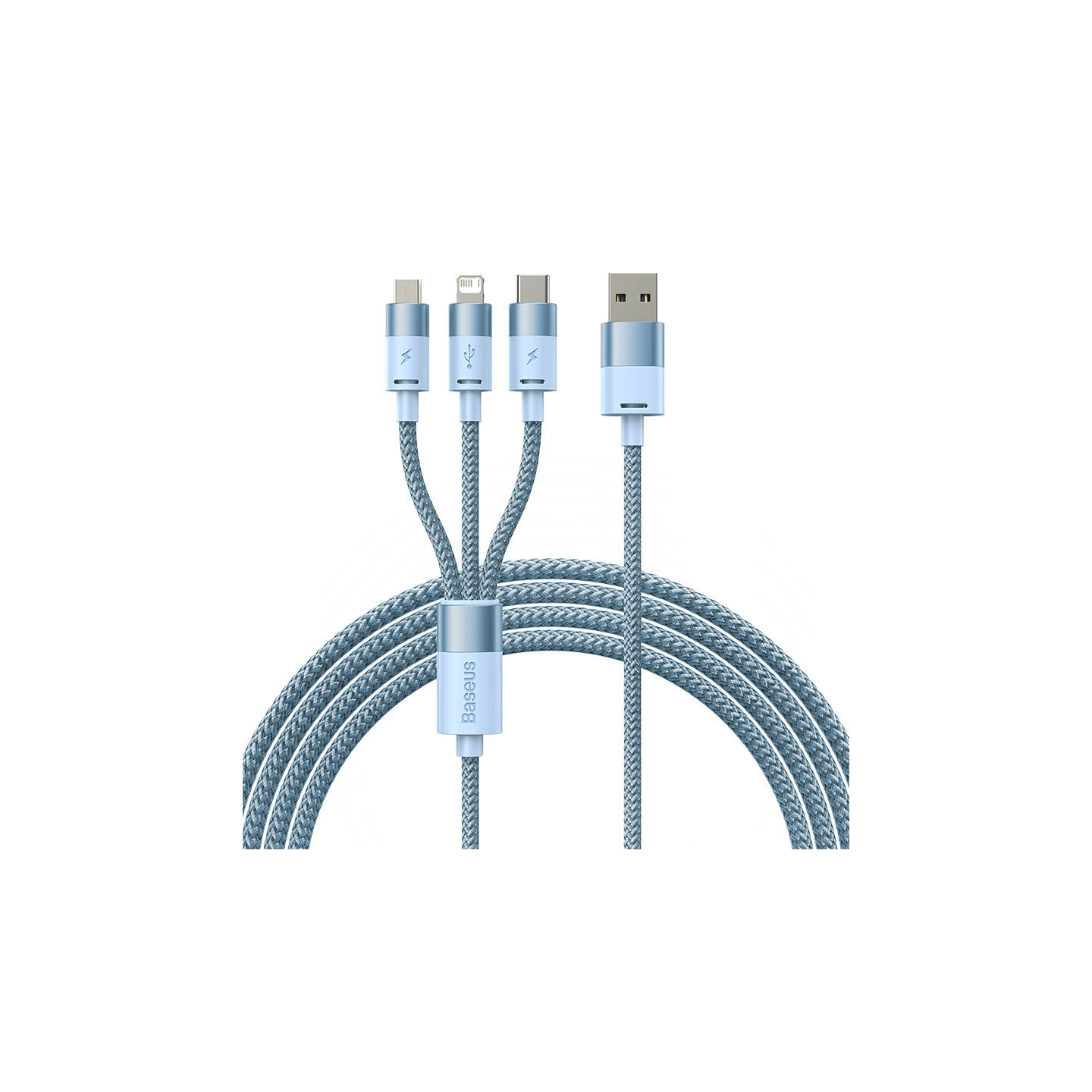 3in1 USB cable Baseus StarSpeed Series, USB-C + Micro + Lightning 3,5A, 1.2m (Blue)