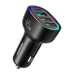View product Car charger Joyroom JR-CL09, 4-port, 1x USB-C PD, 1x QC3.0 USB, 2x USB (black)