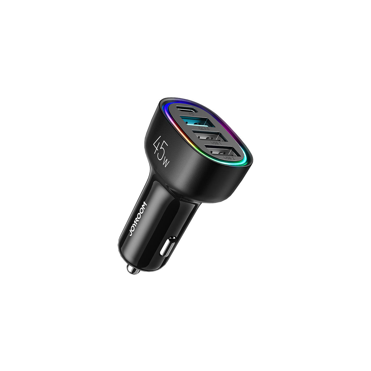 Car charger Joyroom JR-CL09, 4-port, 1x USB-C PD, 1x QC3.0 USB, 2x USB (black)