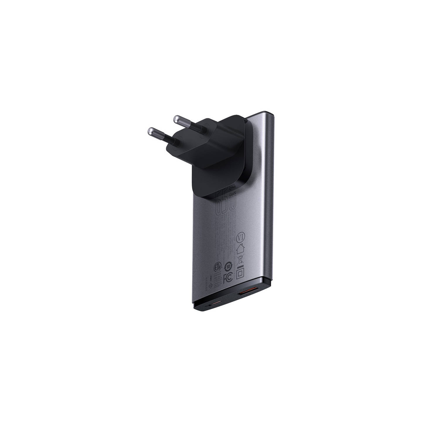 Wall charger Baseus GaN5, 65W, 1xport USB-C, 1XUSB-A