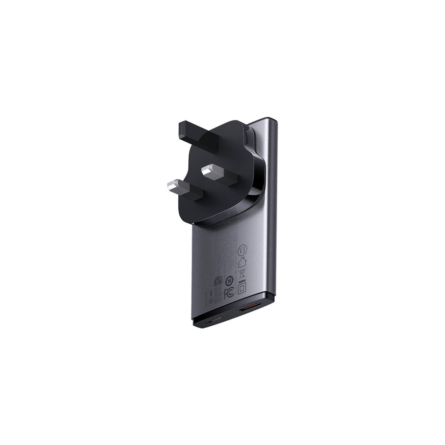Wall charger Baseus GaN5, 65W, 1xport USB-C, 1XUSB-A