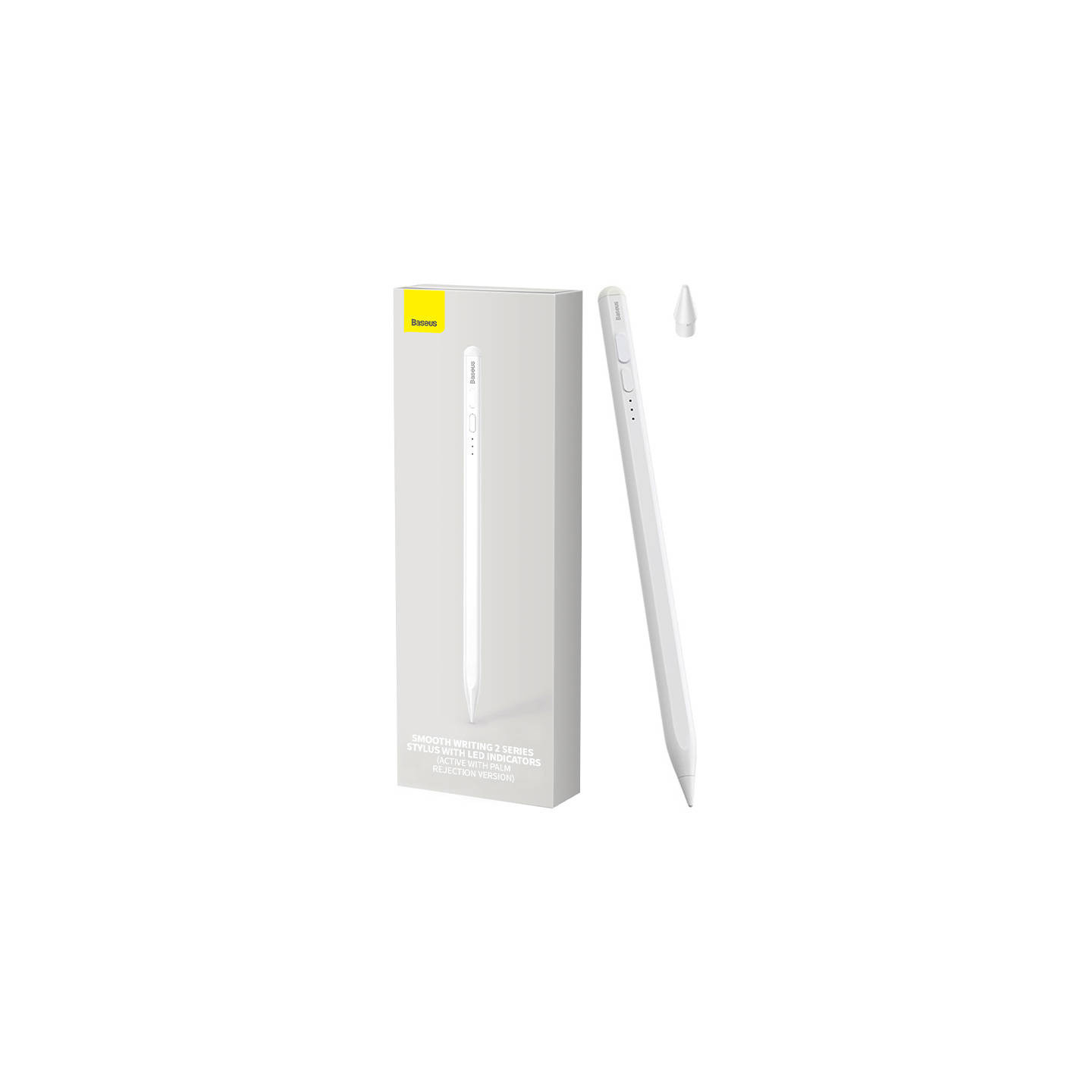 Smooth Writing Stylus with LED Indicators (Active) White
