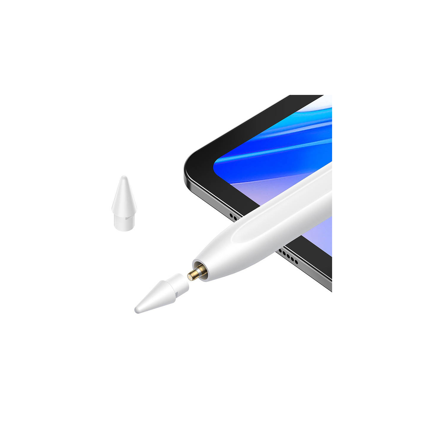 Smooth Writing Stylus with LED Indicators (Active) White