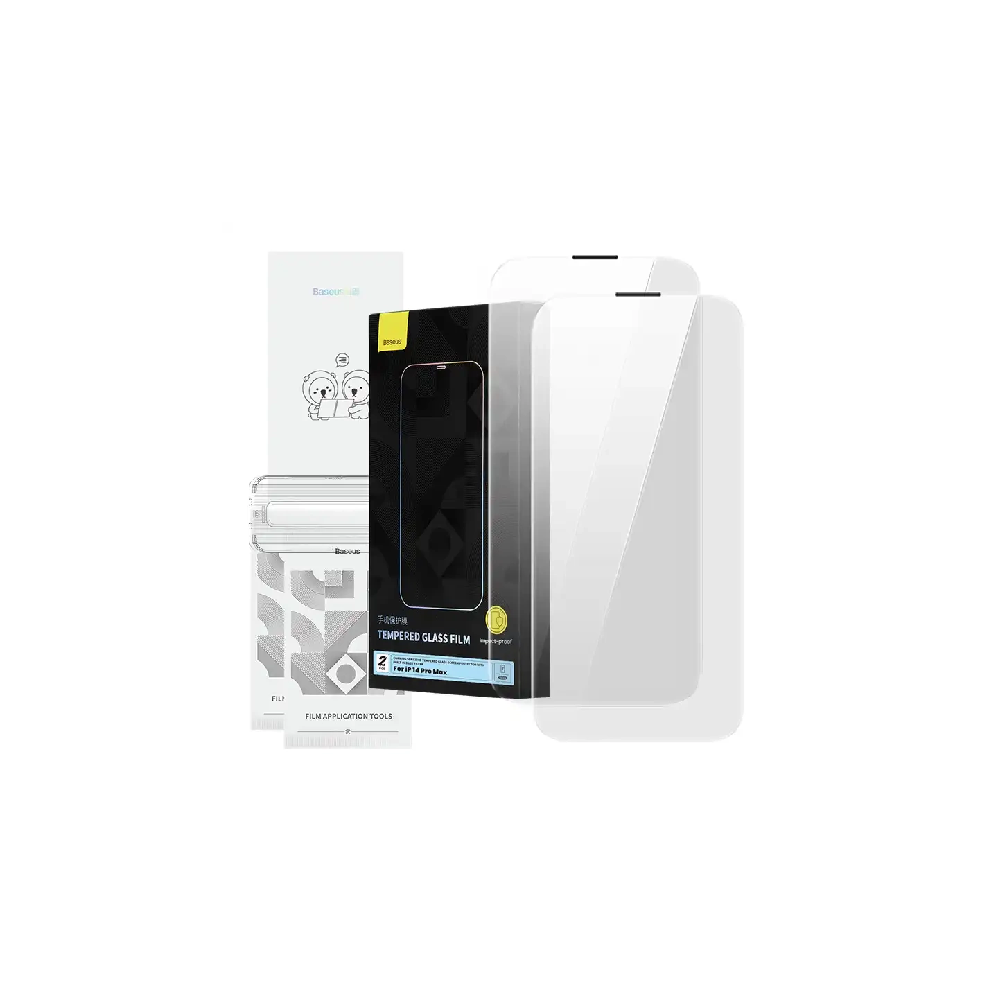 Tempered Glass Baseus Corning for iPhone 14 Pro with built-in dust filter