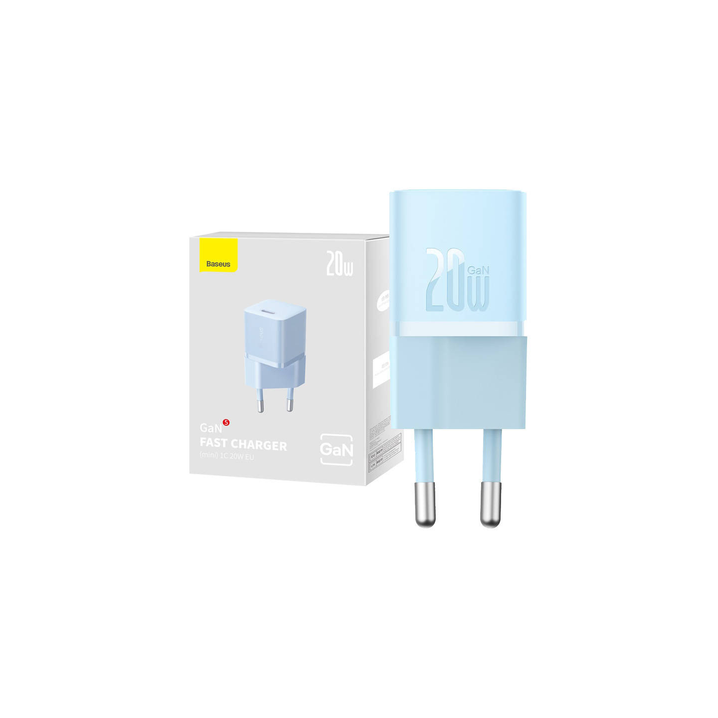 Mini wall charger Baseus GaN5 20W (blue)