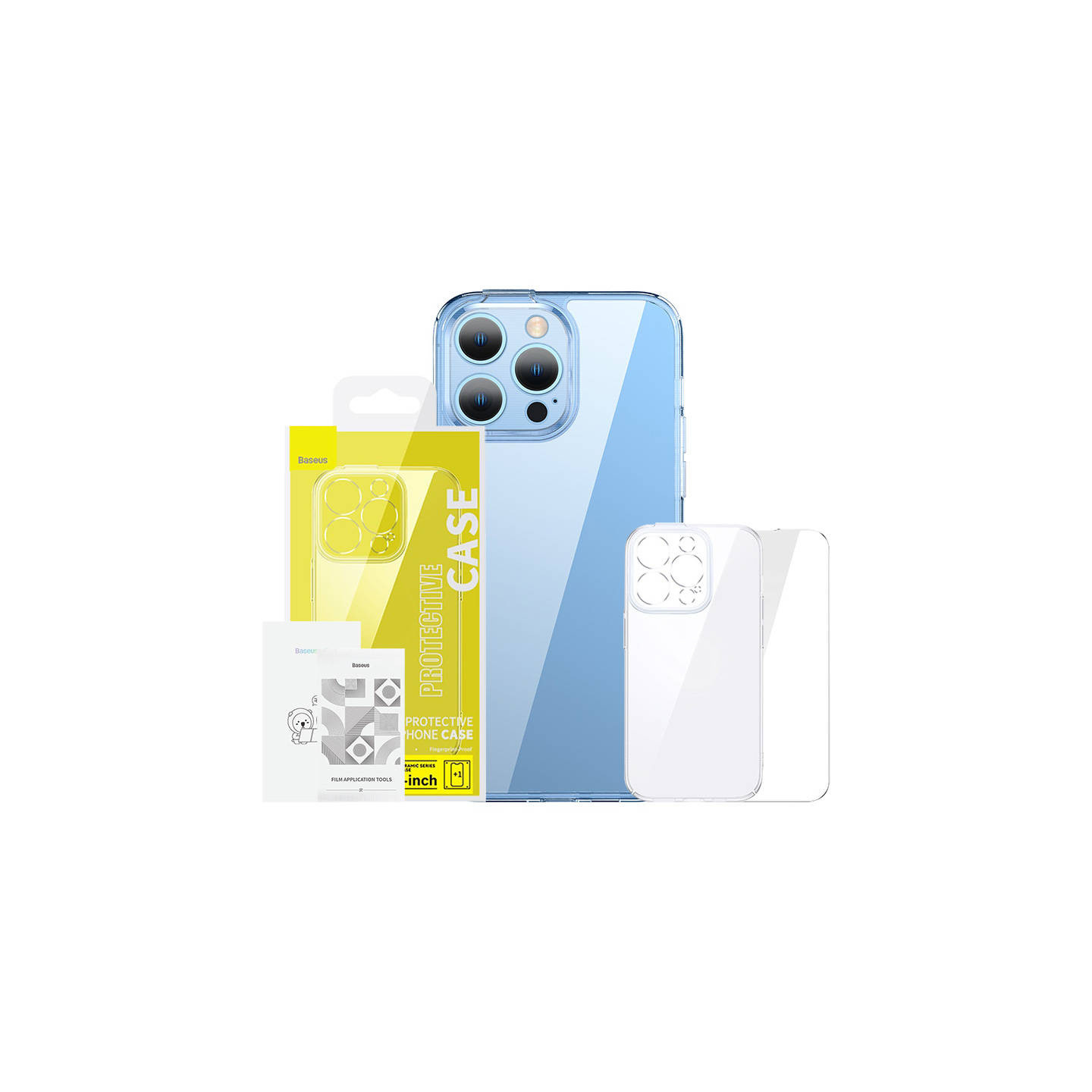 Baseus SuperCeramic Transparent Glass Case and Tempered Glass set for iPhone 14 Plus