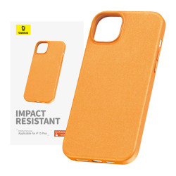 View product Phone Case for iPhone 15 Plus Baseus Fauxther Series (Orange)