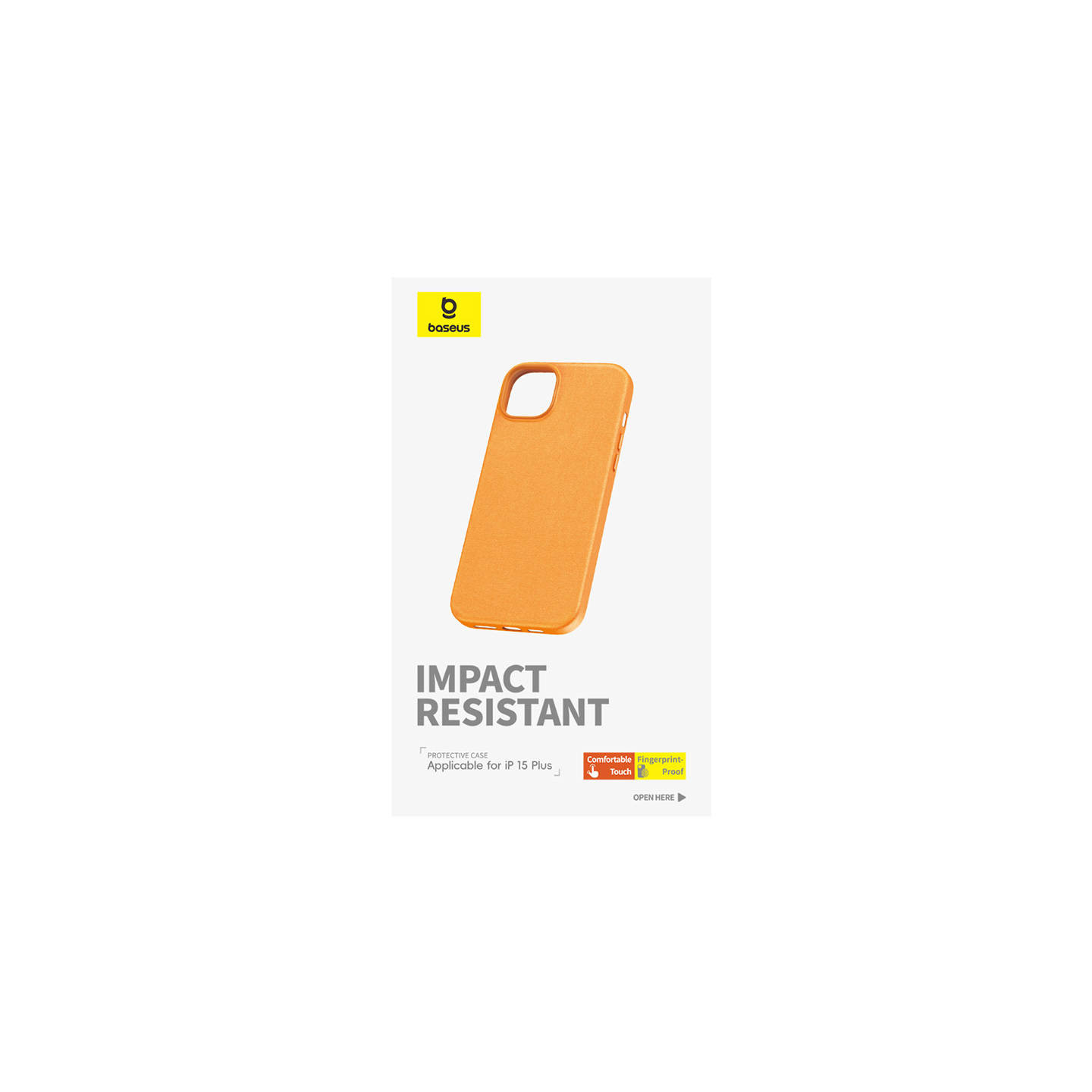 Phone Case for iPhone 15 Plus Baseus Fauxther Series (Orange)