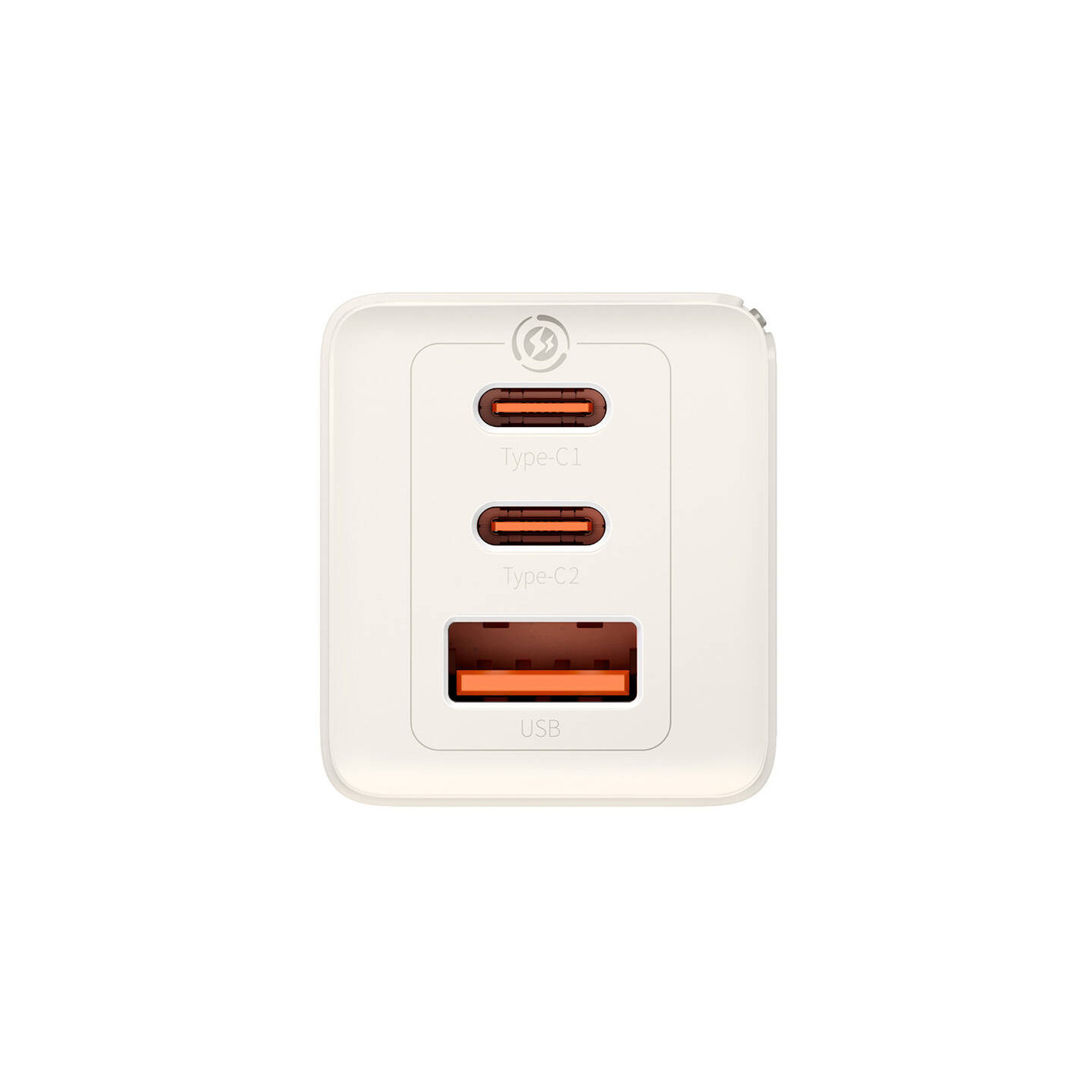 Wall charger Baseus GaN5 2x USB-C + USB, 65W + cable 1m (white)