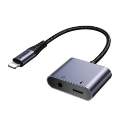 View product 2-in-1 Audio adapter Joyroom SY-L01 Lightning to 3.5mm + Lightning (black)
