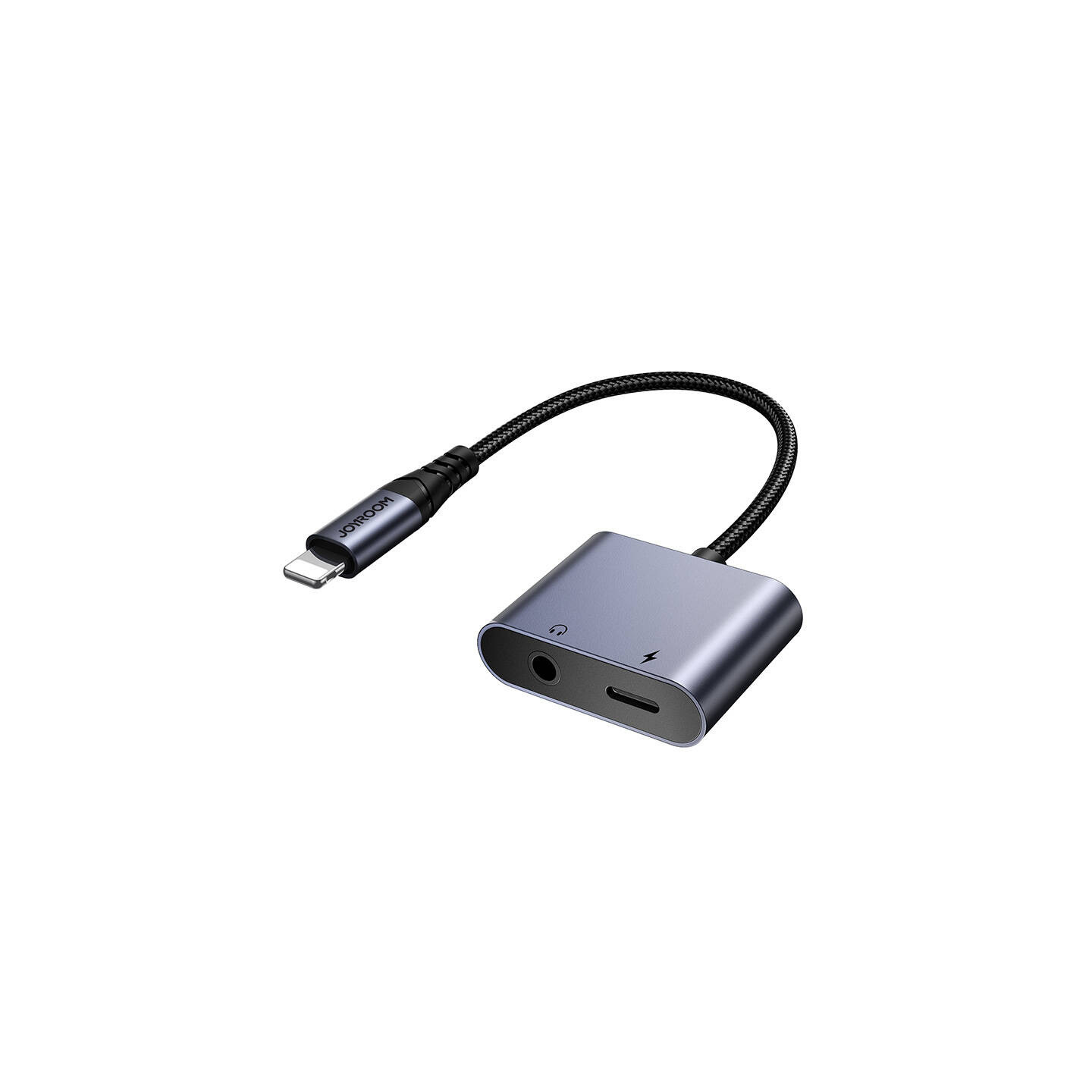 2-in-1 Audio adapter Joyroom SY-L01 Lightning to 3.5mm + Lightning (black)