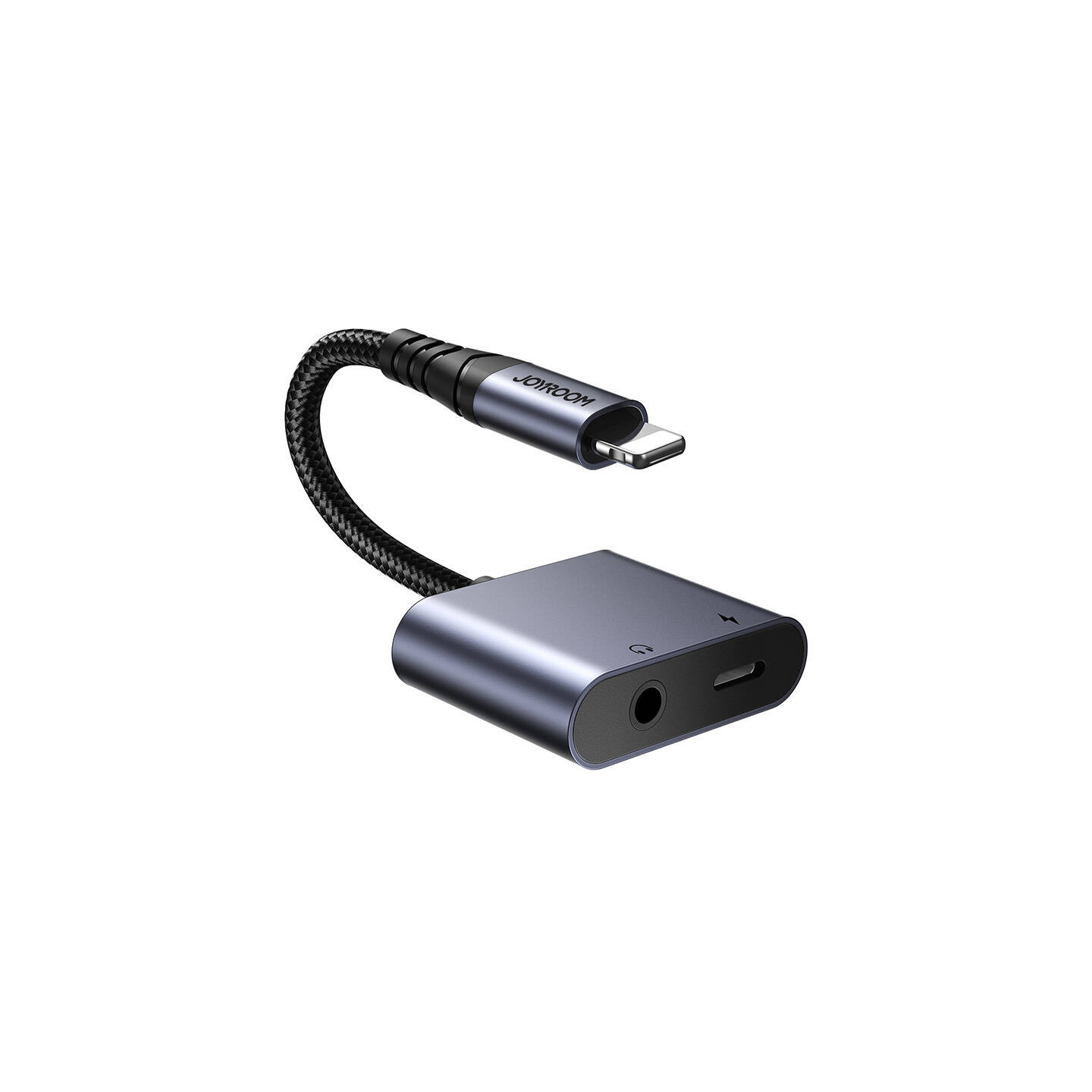 2-in-1 Audio adapter Joyroom SY-L01 Lightning to 3.5mm + Lightning (black)