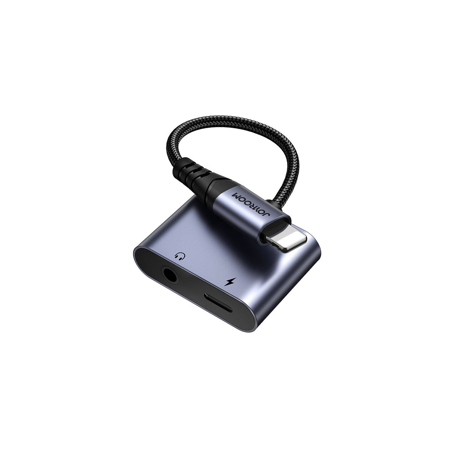 2-in-1 Audio adapter Joyroom SY-L01 Lightning to 3.5mm + Lightning (black)
