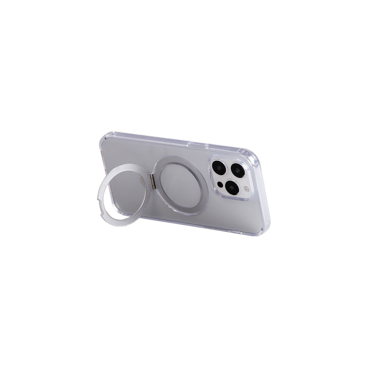Magnetic protective phone case with holder Joyroom JR-BP004 for iPhone 15 Pro (transparent)