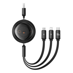 View product 3-in-1 Baseus Free2Draw USB to M+L+C 100W cable, 1.1 m (black)