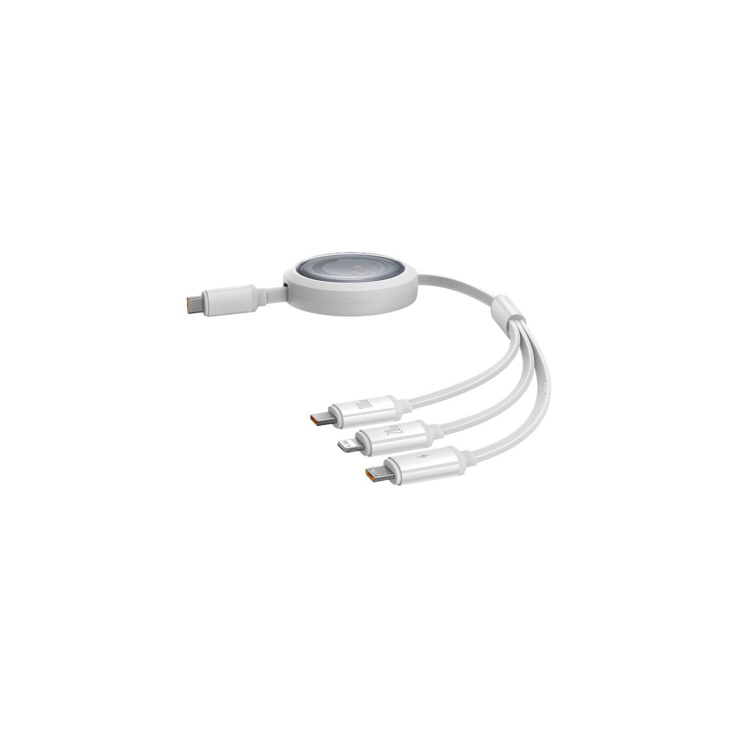 Fast Charging Cable 3in1 Baseus Free2Draw USB-C to USB-C/Lightning/Micro 100W, 1,1m (white)