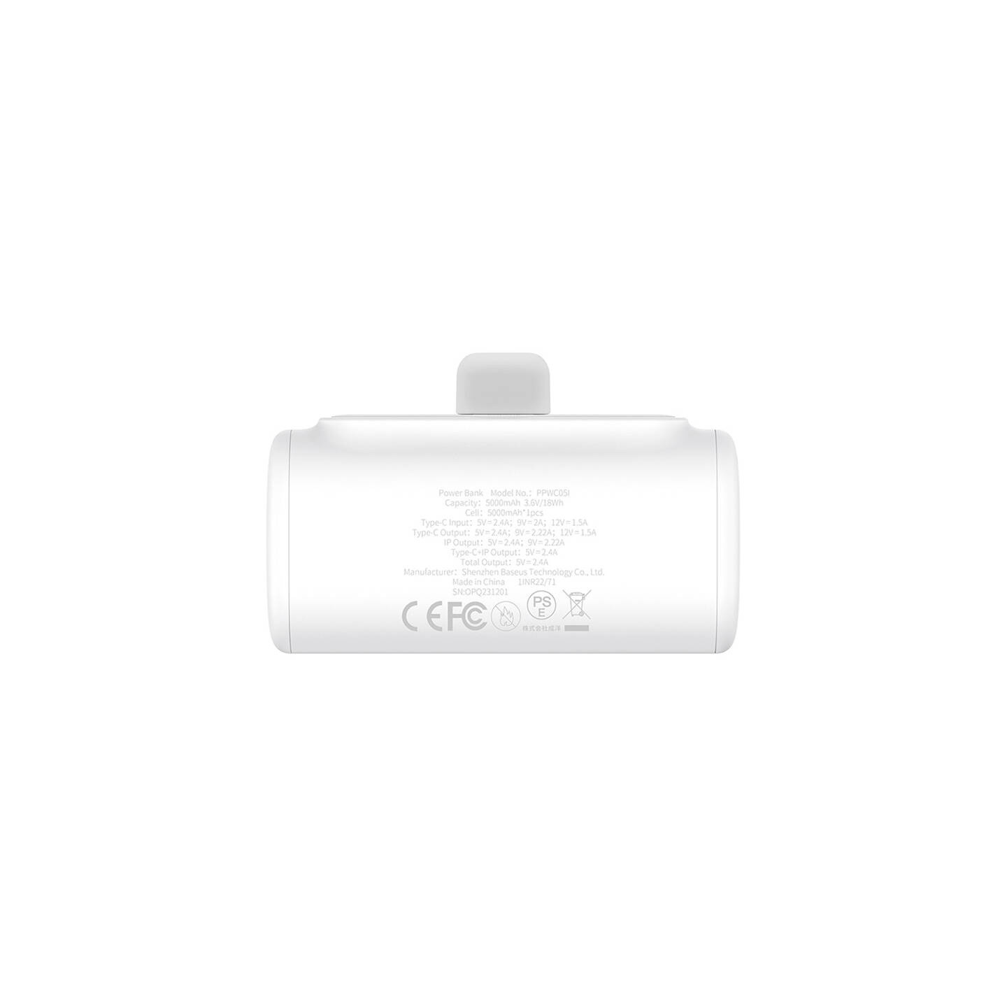 Powerbank OS-Baseus Compact IP 5000mAh 20W (white)