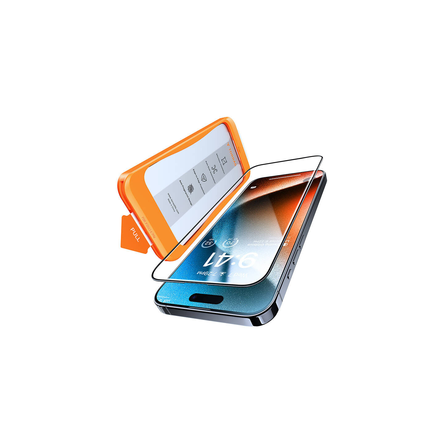 Tempered glass for iPhone 15 Torras InstaII Master