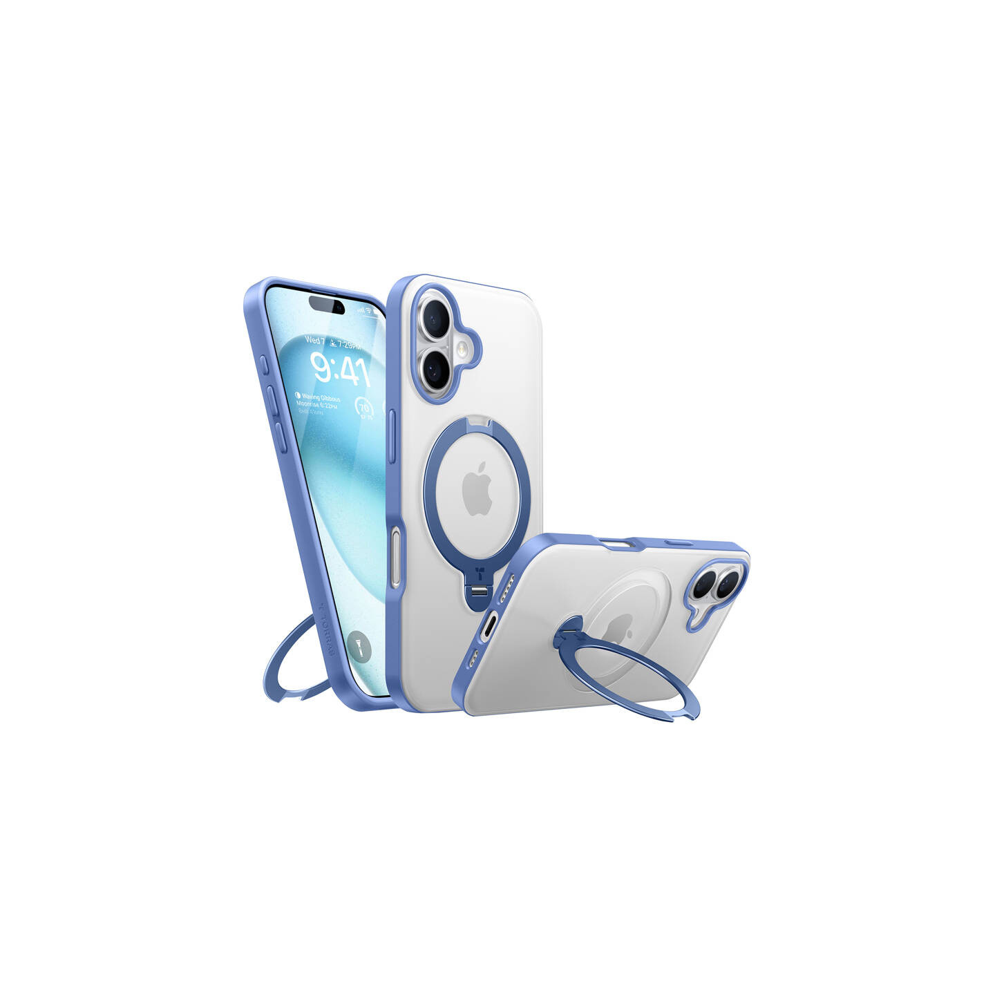 Torras Ostand Spin Case for iPhone 16 (Blue)