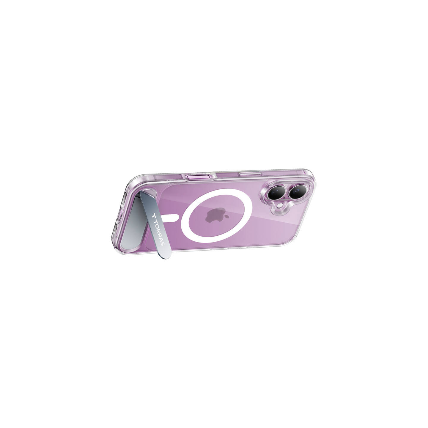 Torras Pstand Series Case for iPhone 16 (Transparent)